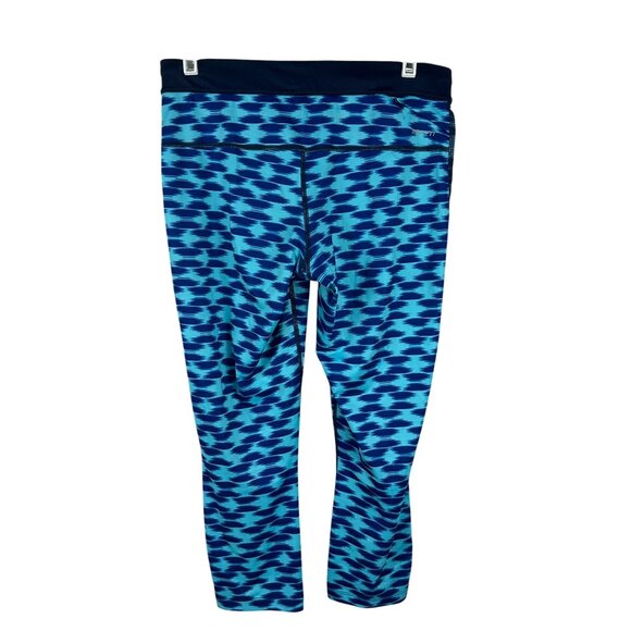 Nike Womens Dri-Fit Printed Relay Cropped Leggings Blue Patterned Size Medium - Picture 7 of 8